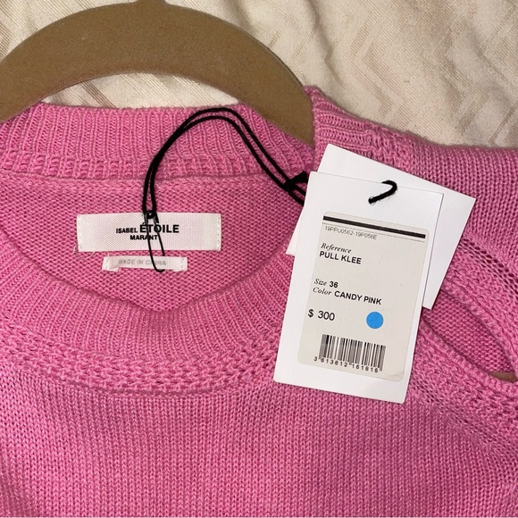 ISABEL MARANT ETOILE CANDY PINK SWEATER WITH CUTOUTS SIZE 36 NWT - Picture 5 of 10